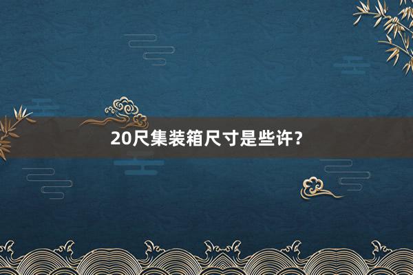 20尺集装箱尺寸是些许？