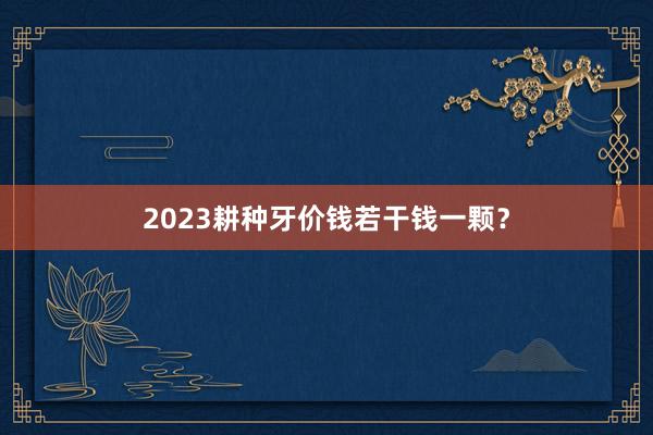 2023耕种牙价钱若干钱一颗？